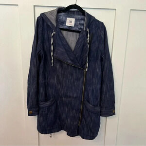 Cabi Adventure Anorak Hooded Denim Jacket Medium Wash Size M 100% Cotton
